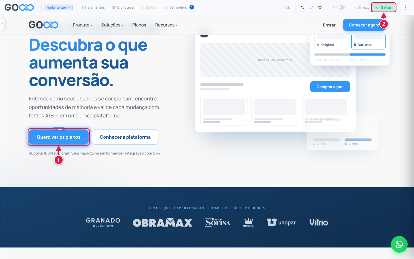Botão com o texto alterado