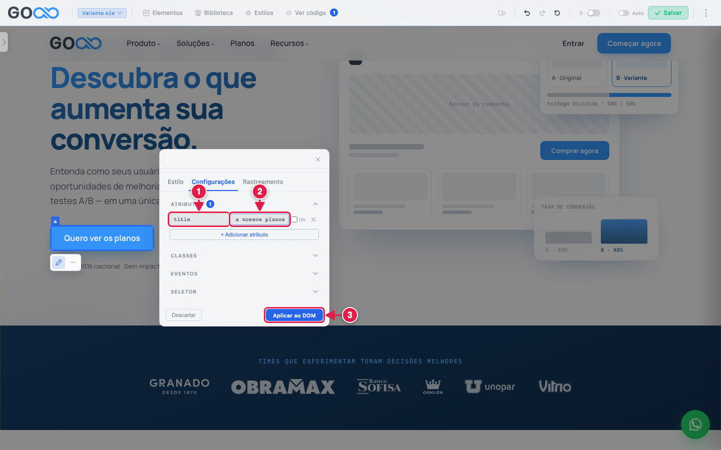 Novo atributo com nome e valor preenchidos