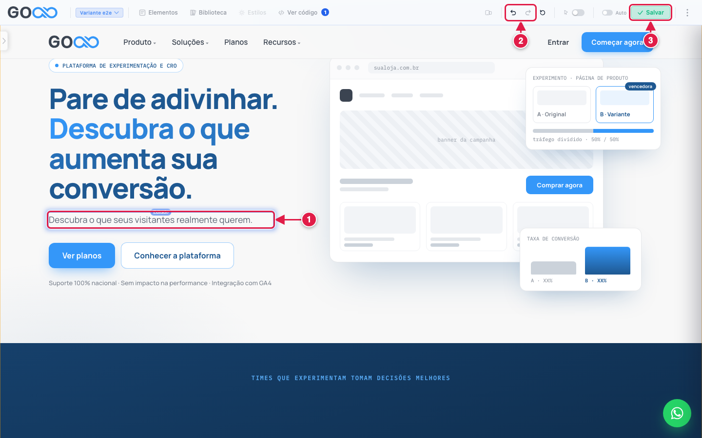 Elemento editado na página