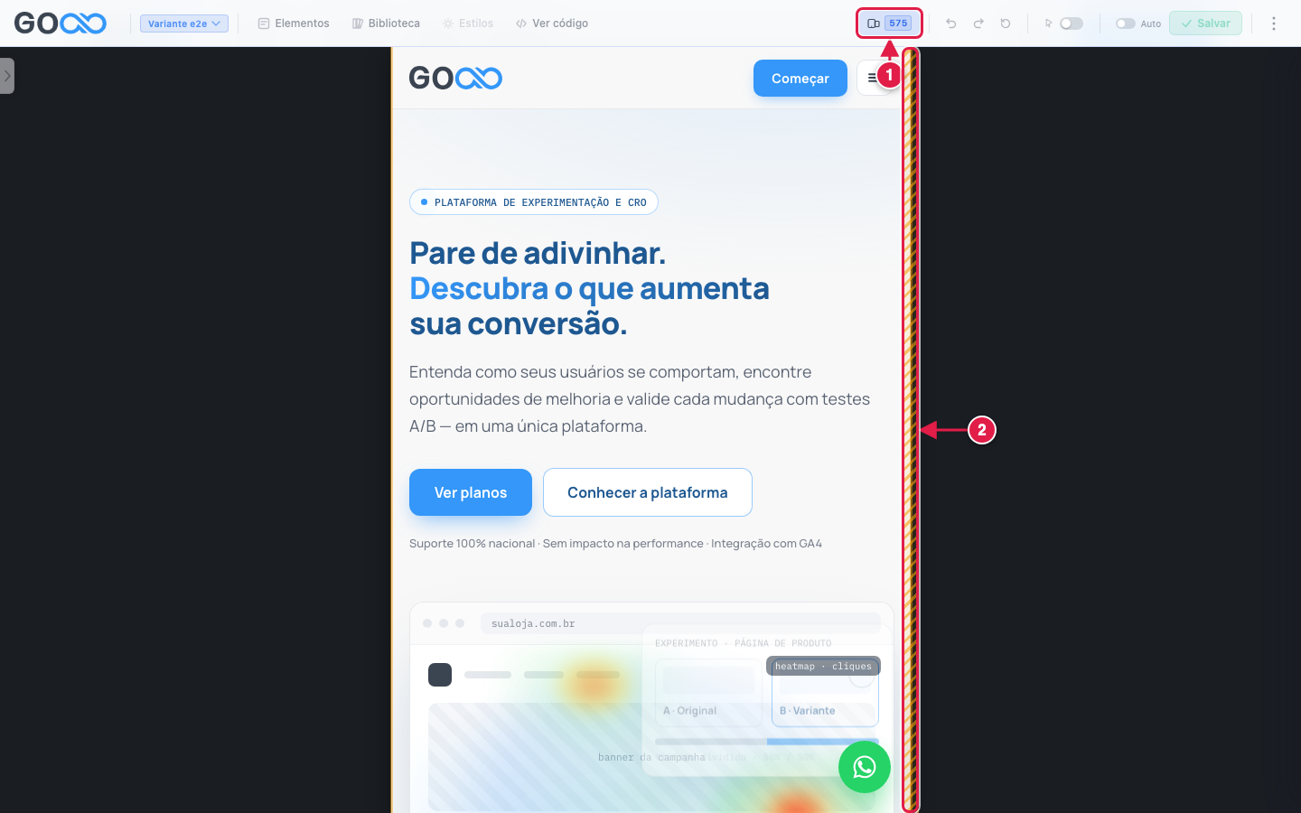 Página alargada para 575 px