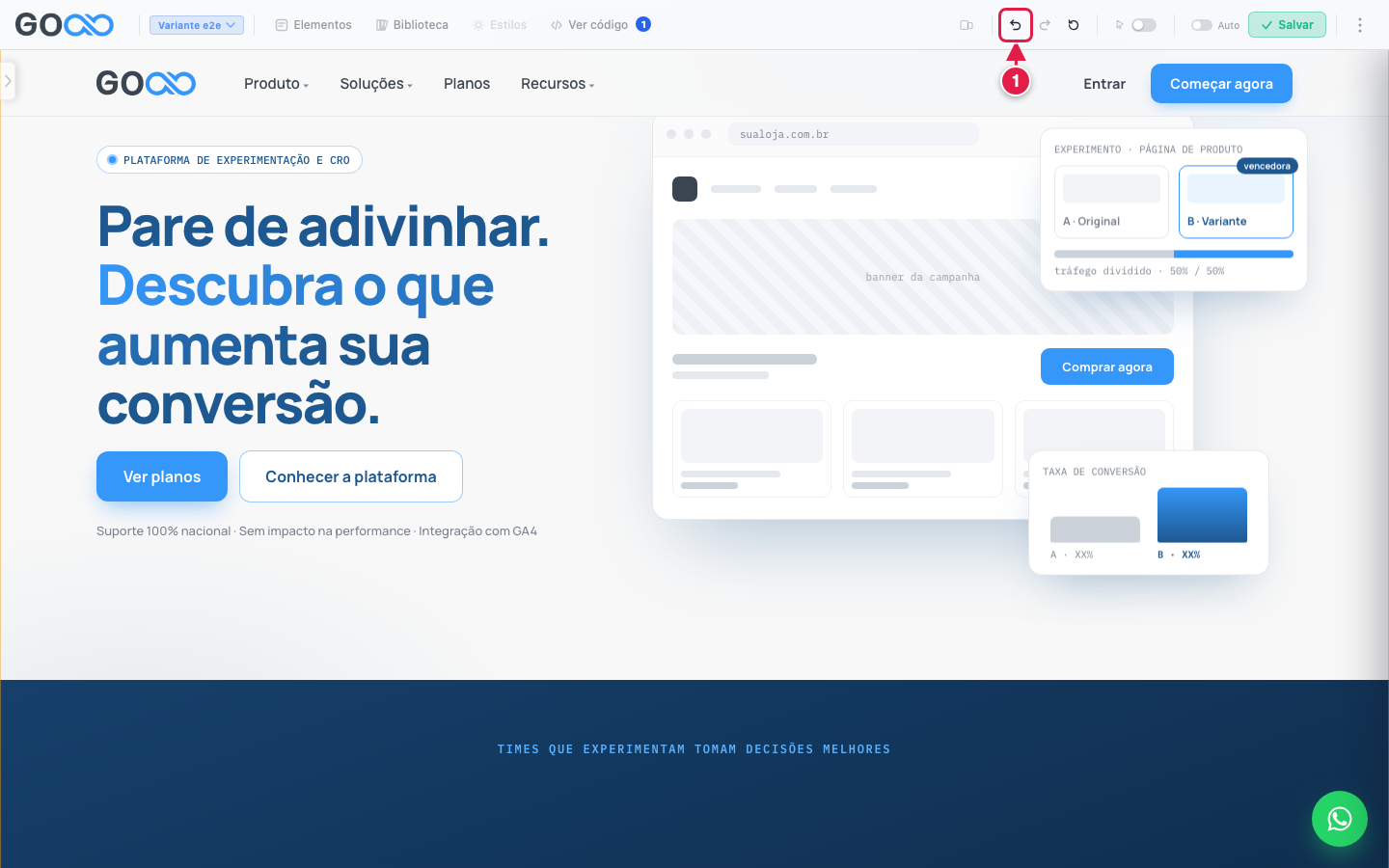 Página com o elemento ocultado